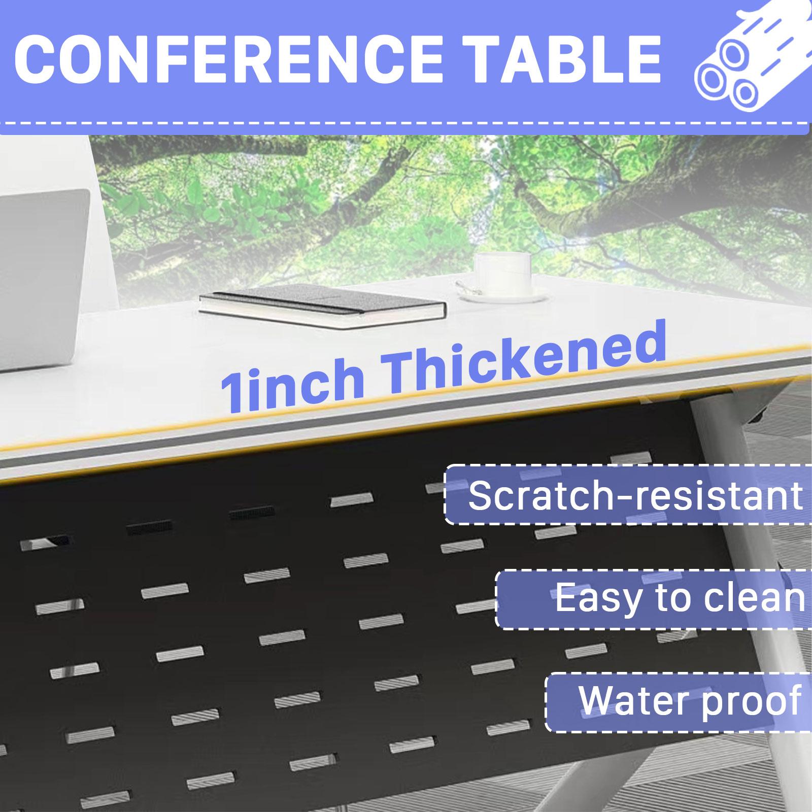 Foldable Rolling (360° Silent Casters), 1 - inch Thickened, Waterproof & Scratch - resistant, Modular Conference Training Table for Multi - scenarios like Conference Room/Classroom