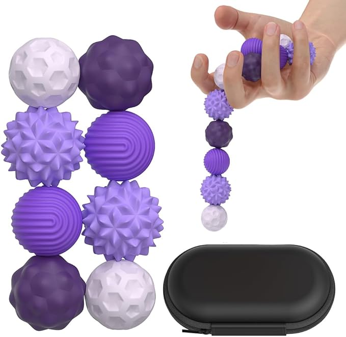 Silicone Ball Set Multifunction 8/12 Counts Fidget Toy with Elastic Texture Assorted Colors Stress Relief for Adults Tens Decompression Squishy Dumplings Pink