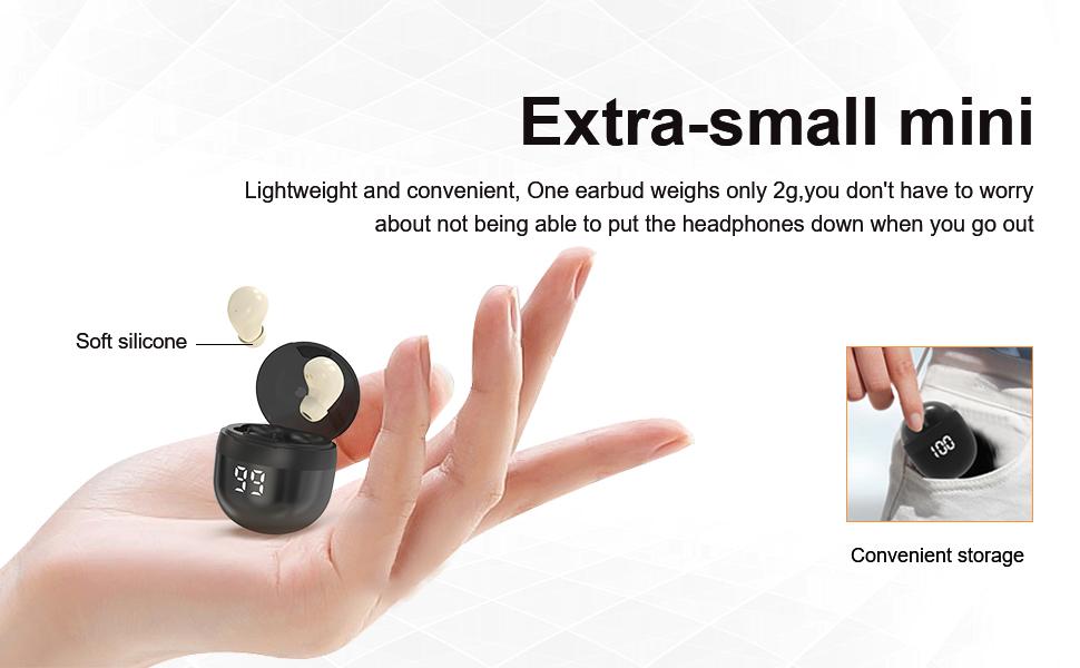 MSHUKCOE Sleep Earbuds for Side Sleepers, Bluetooth Wireless Soft Earbuds for Sleeping, Sleep Earphones Ear Buds Noise Cancelling, Headphones for Sleeping on Side, Tiny Invisble Earbud Small Ears Canal Work