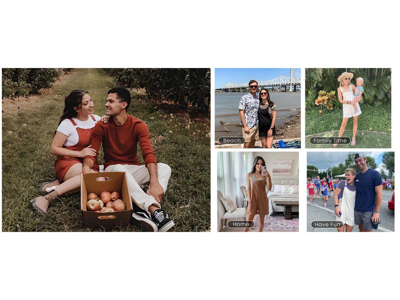 Naeduo Women's Cotton Linen Short Overalls | 2026 Coastal Cowgirl Summer Must-Have | Adjustable Bib Straps Giant Pockets | Cottagecore Workwear & Beachside Errands Black Casual