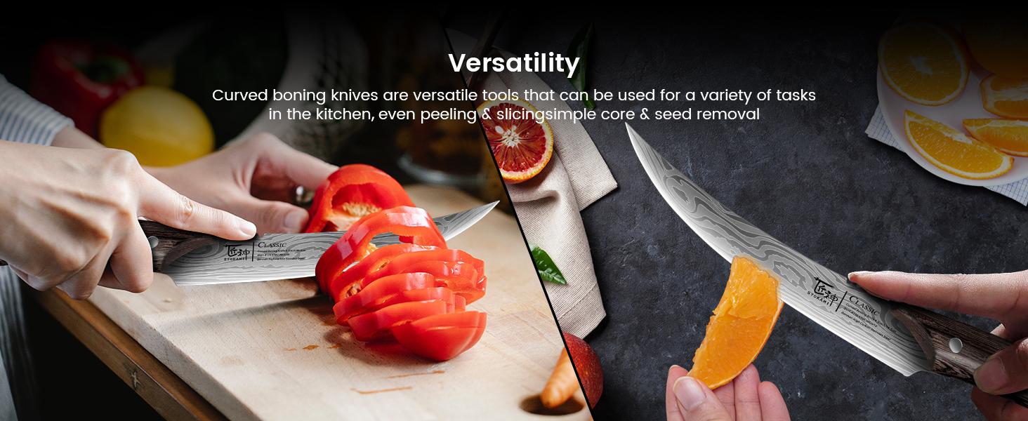 【TikTokShopSpringGlowUp】 SYOKAMI Boning Knife for Meat Cutting, 6.5 Inch Fish Fillet Knife with Wood Handle, High Carbon Razor Sharp Curved Blade Deboning Knife with Exquisite Box Ideal for Thanksgiving, Christmas Mother's Day Gift