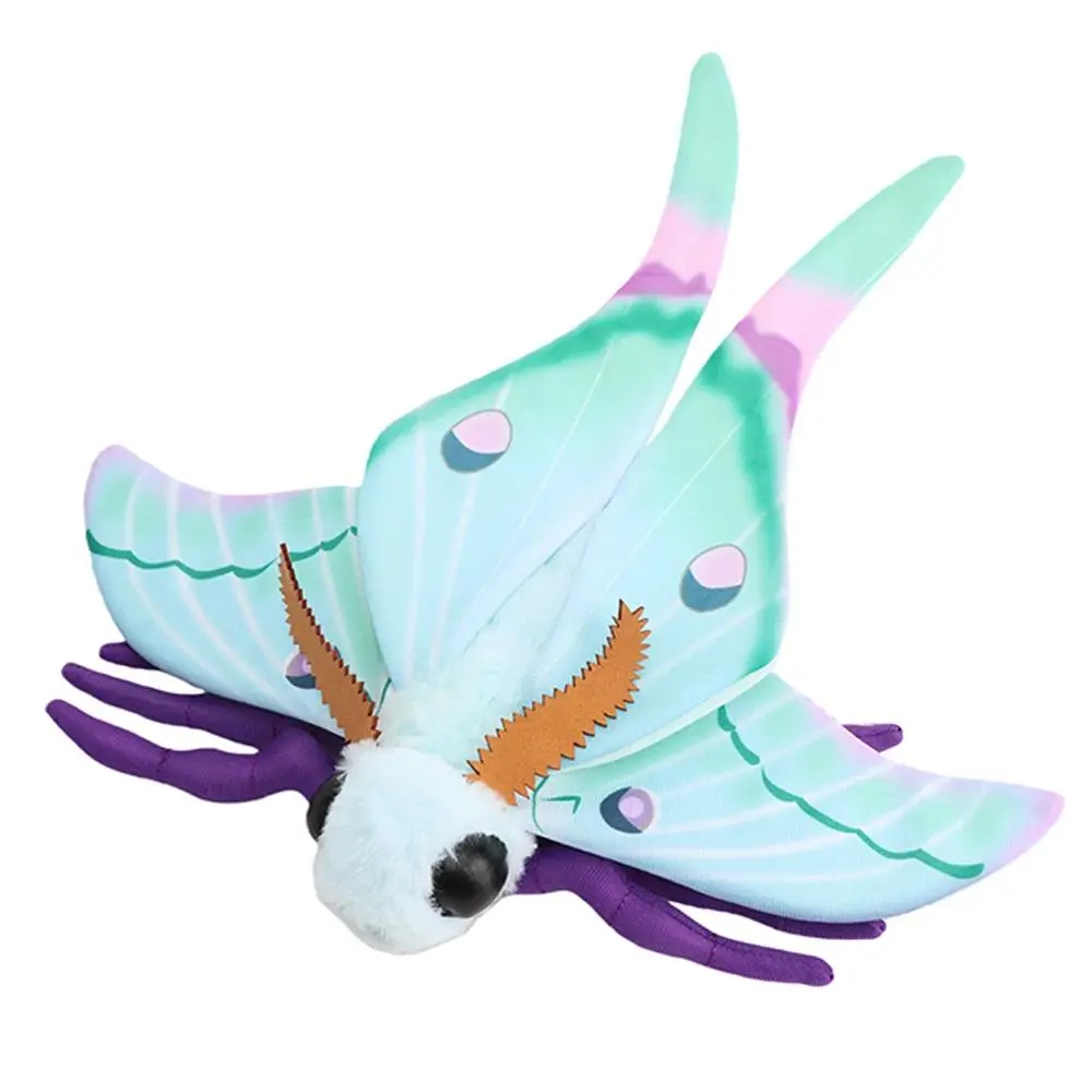 Cute Insect Silkworm Rosy Maple Moth Plush Toys Fidelity Luna Moth Plushie Insect Lifelike Hyalophora Cecropia Kawaii Kids Toys