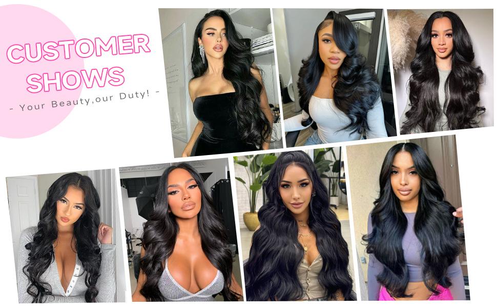 30 Inch 13x6 Body Wave Lace Front Wigs Human Hair Pre Plucked 180% Density HD Lace Frontal Wigs Human Hair For Women 10A Body Wave Glueless Wigs