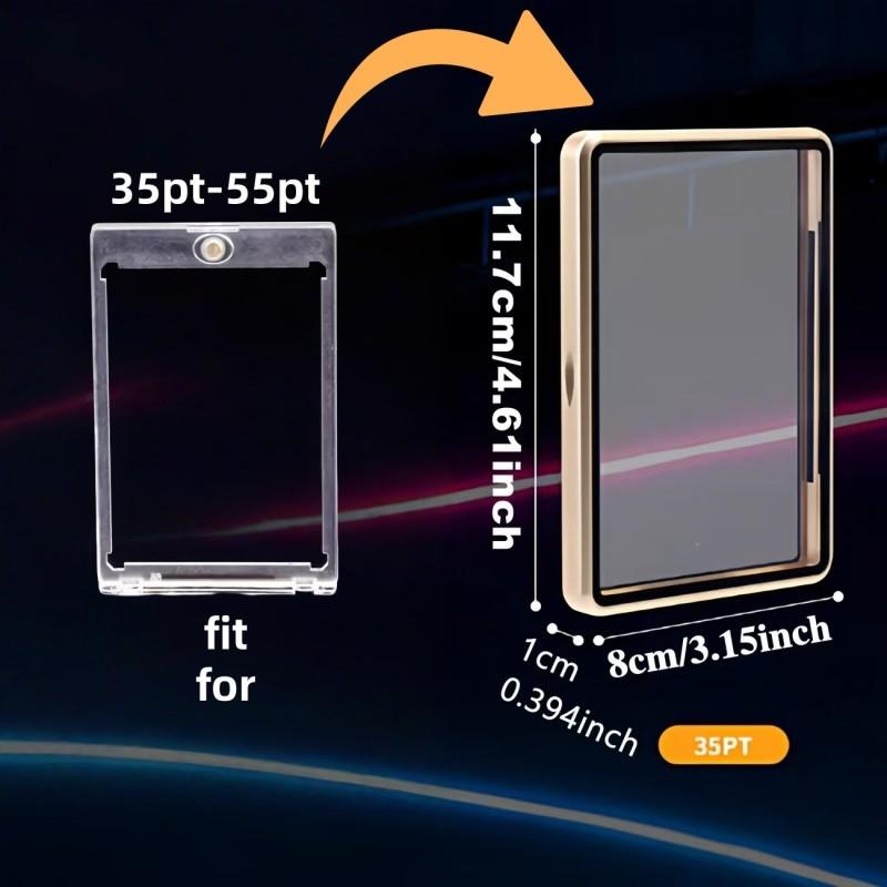One Magnetic Trading Card Protective Holder with Metal Touch Frame Fits PRO 35PT Card Bricks, Ultra HD Glass, Pro-Craftsmanship, Light And Scratch Resistant Card Display Storage, Suitable for Baseball Football Sports Game Cards