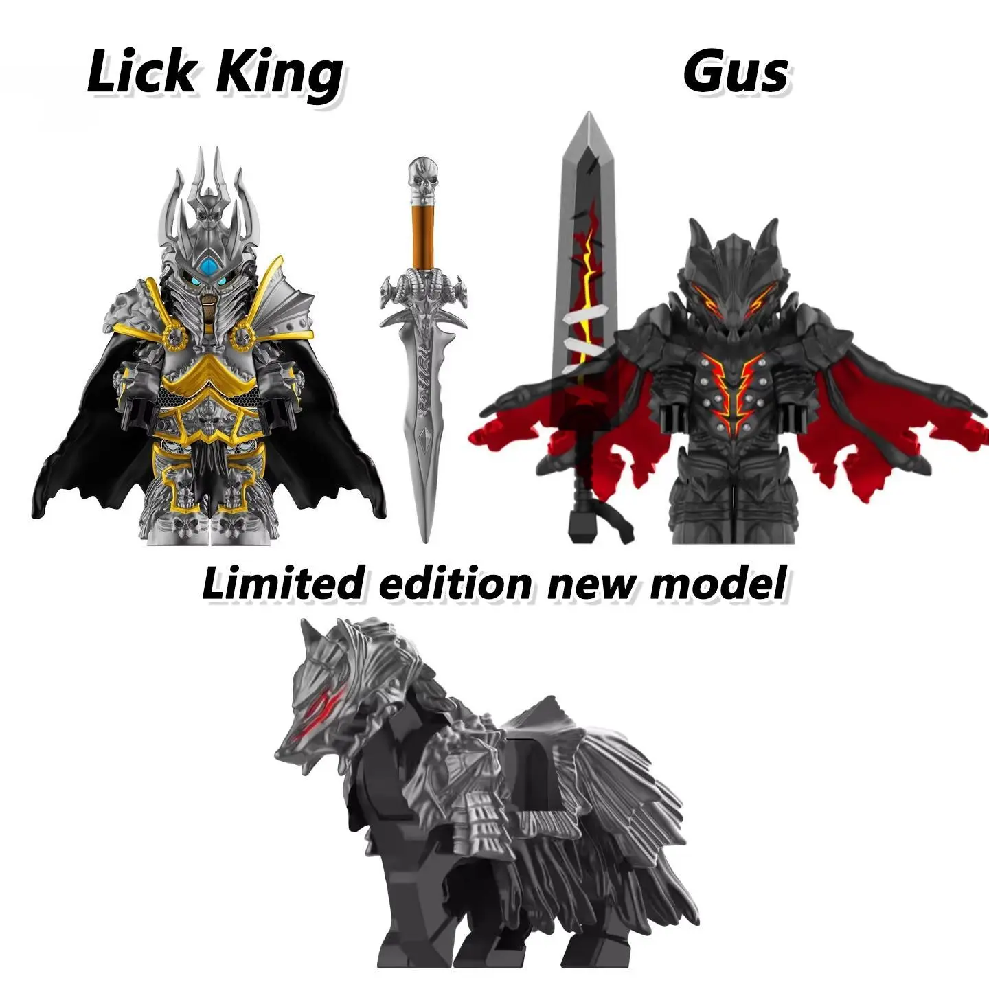 2026 Hot selling toys World Of Warcraft Wow Building Blocks Lich King Mini Action Figure Toys Berserk Guts Gus Building Block Figure Holiday gift Internet-famous toy