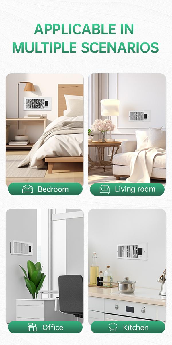 Register Booster Fan for 4” x 10” Register Holes, Improves Heating & Cooling Vents,window fan, 10-Speed Quiet Ventilation Fan with Thermostat & Remote, Negative Ion Air Vent Booster, Enhances Airflow & Home Comfort Heating circulation Warm Air Mode