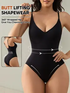 Women's Shapewear Bodysuit, Waist Cinching Slimming Garment, Crotch Snap Design, Chest Ruching, Fashionable Tight Fit
