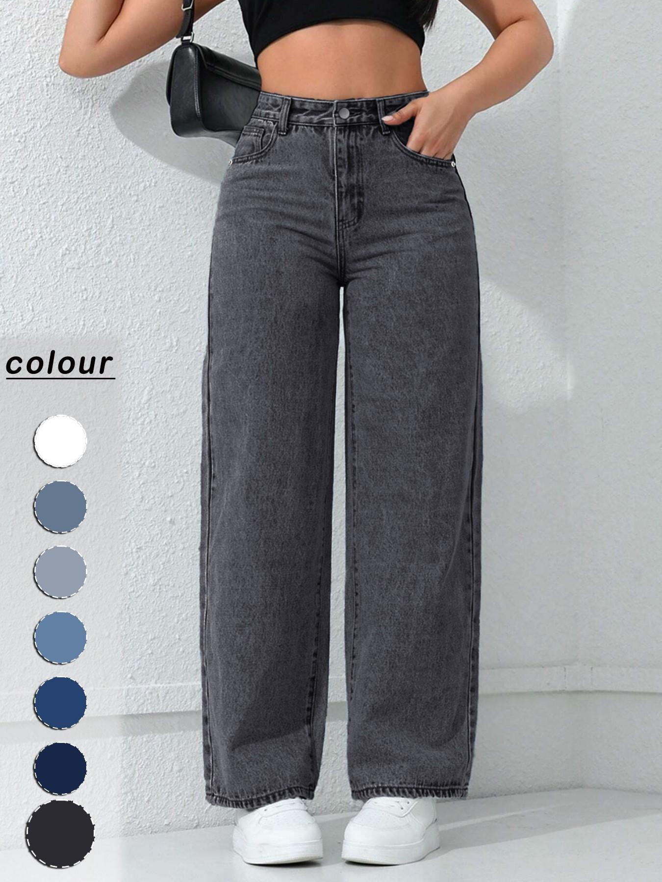 Spring Summer New Women's Pants Light Blue High Waist Elastic Light Wash Denim Jeans Casual Vacation Daily Everyday Versatile Wide Leg Pants
