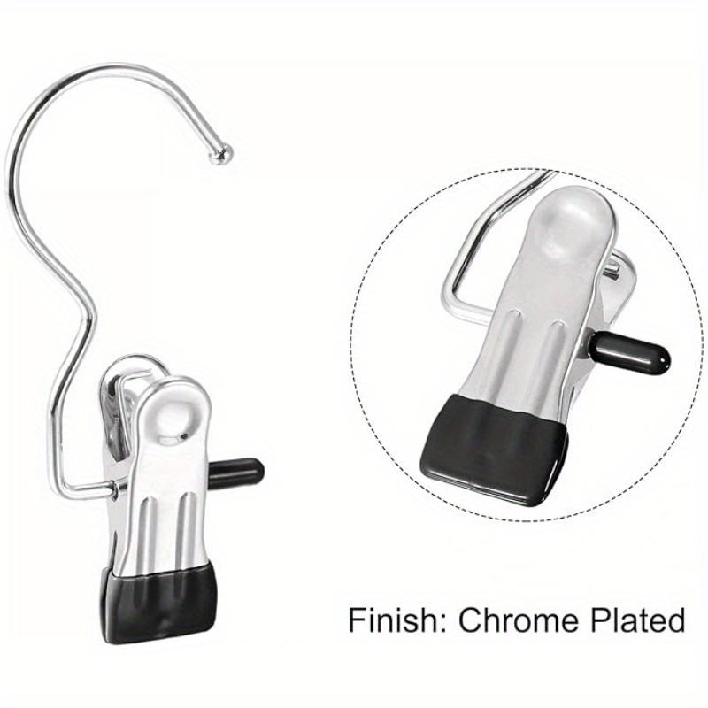 Pants, hats, socks clips 'clips with hooks, suitable for hanging heavy objects —— neat and space-saving pants racks, multi-functional household storage racks, 360° rotating portable storage clips, clothespins