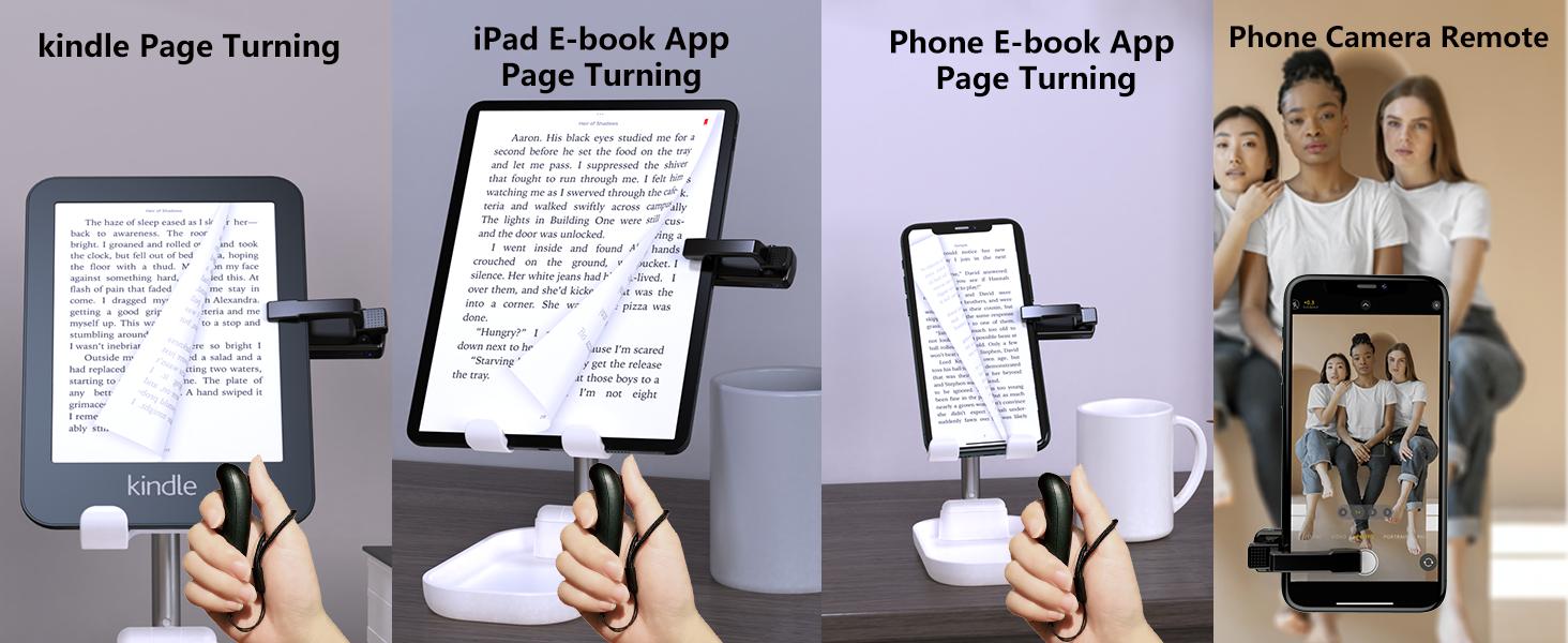 Wireless Page Tumer For Kindle,Scroll Wheel to Turn Pages,Remote Control Page Turner for Kindle Paperwhite Oasis Kobo Device E-Book eReaders IPad