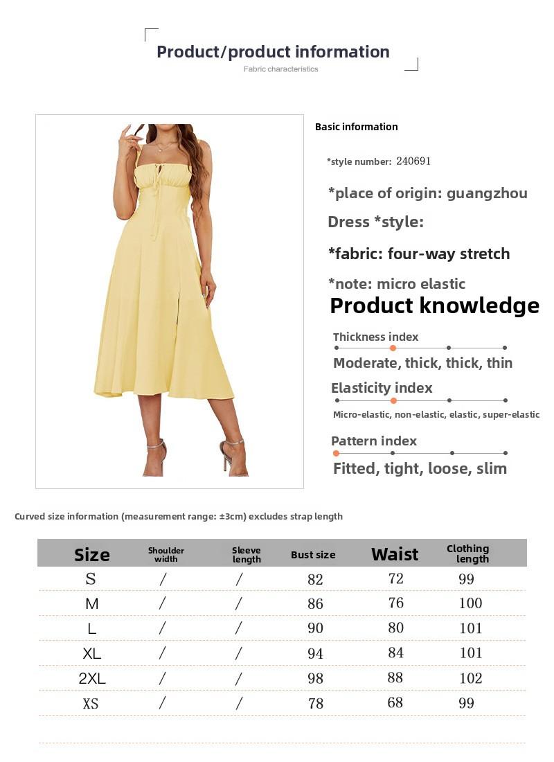2026 Spring Summer Women's Fishbone Suspender Dress Lace Up Drawstring Bustier Split Hem Bodycon Slim Fit Stretchy Party Dating Vacation Sundress 2026 Spring Summer Women's Fishbone Suspender Dress Lace Up Drawstring Bustier Split Hem Bodycon Slim Fit Stretchy Party Dating Vacation Sundress