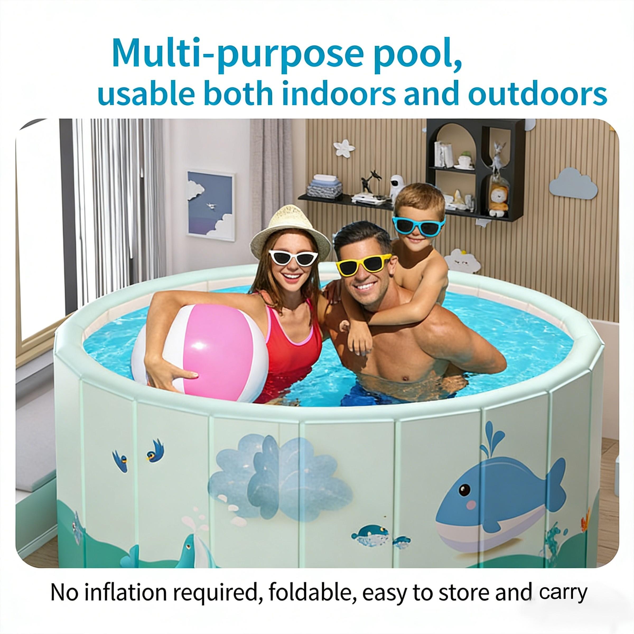 1piece No-Inflation Foldable Swimming Pool Home Outdoor Thickened Pool Fence Game Sand Pit Durable Design Easy Assembly