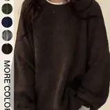 Women's Drop Shoulder Split Hem Loose Fit Baggy Sweater, Casual Basic Minimalist Long Sleeve Round Neck Jumper, Women's Knitwear Top for Fall & Winter, Sweaters for Women Womenswear, Knitwear Pullover
