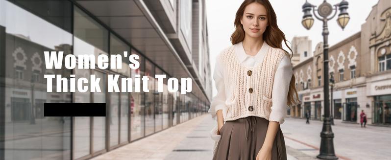 UANEO Women Sleeveless Crop Knit  Vest Casual Cropped Button Down Open Front Sweater Vest with Pockets