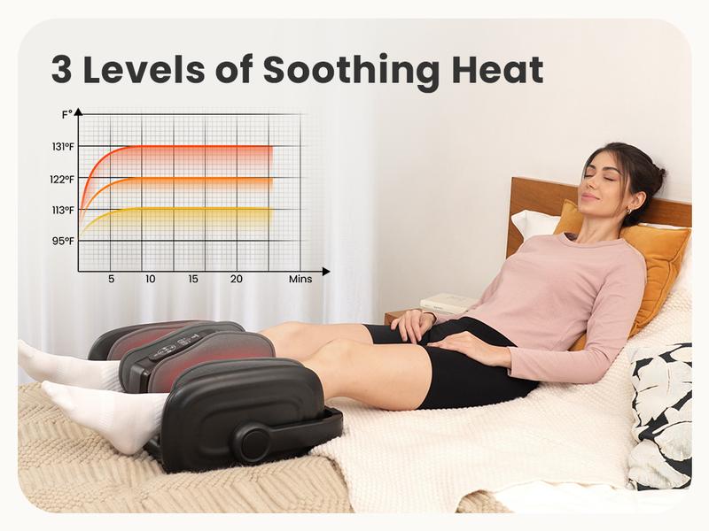 COMFIER Shiatsu Foot Calf Massager with Heat, Gifts for Women Men, , Leg Massager, Kneading/Vibration Massage, Remote Control, Up to Size 14