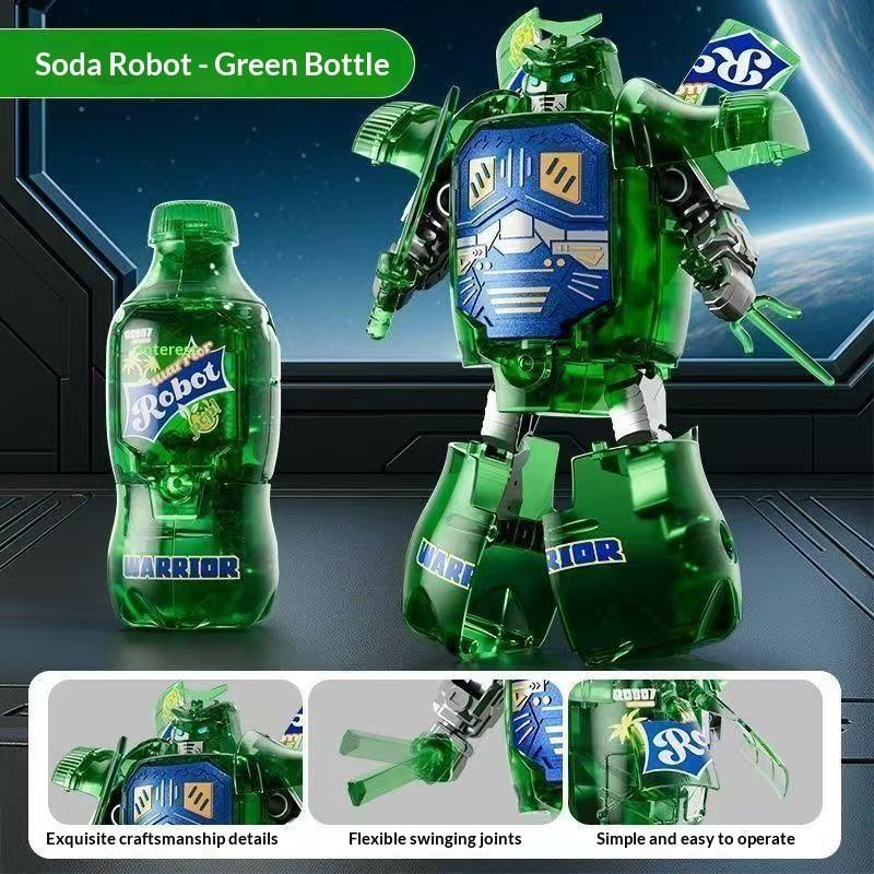 Clearance! 2026 Trendy Kids Toy Transforming Soda Warrior Can Cola Drink Bottle Robot Boy Educational Toy