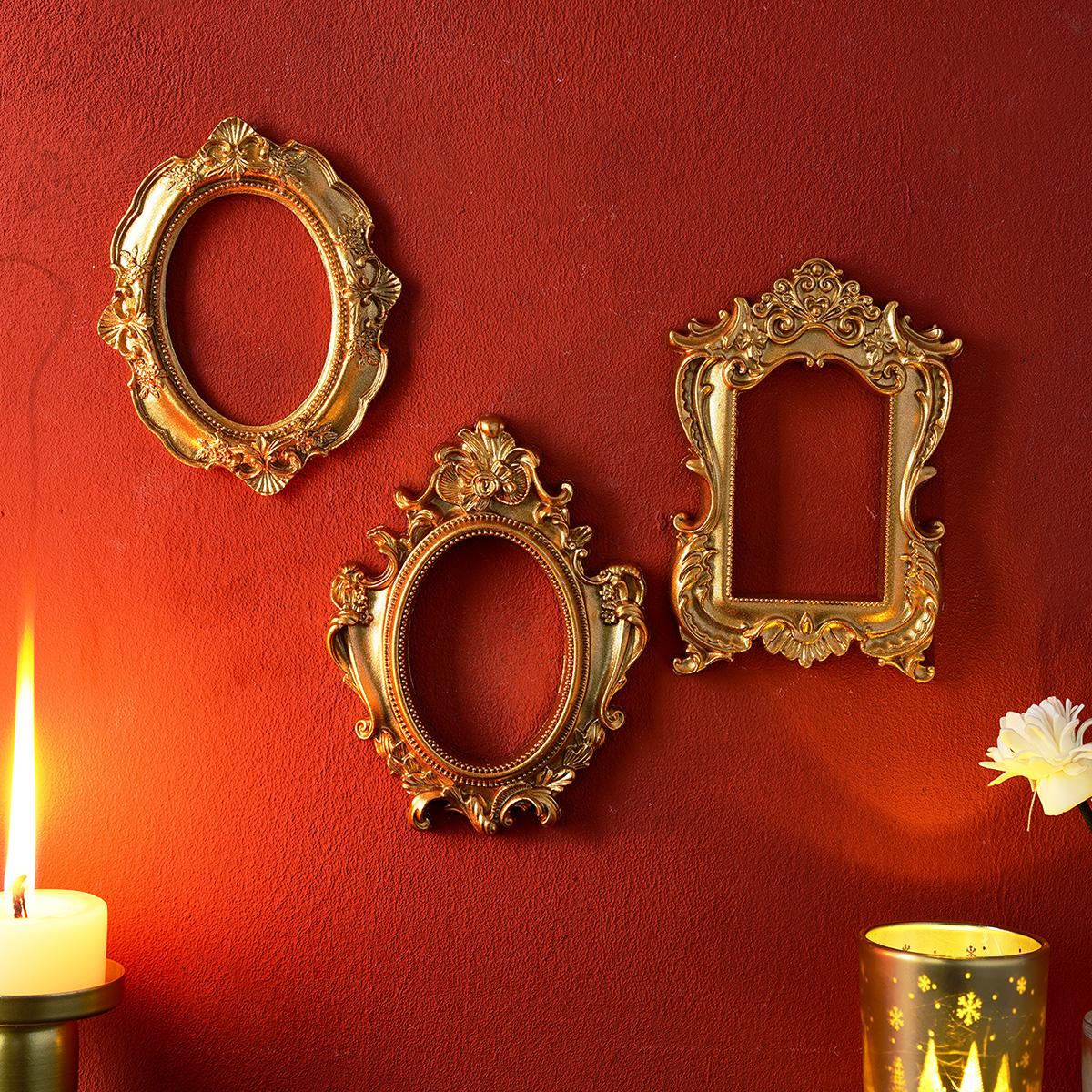 European Resin Frame Decoration, DIY Wall Decor, Multiple Styles Available, Photography Prop, Miniature House Ornament, Classic Rectangular Frame