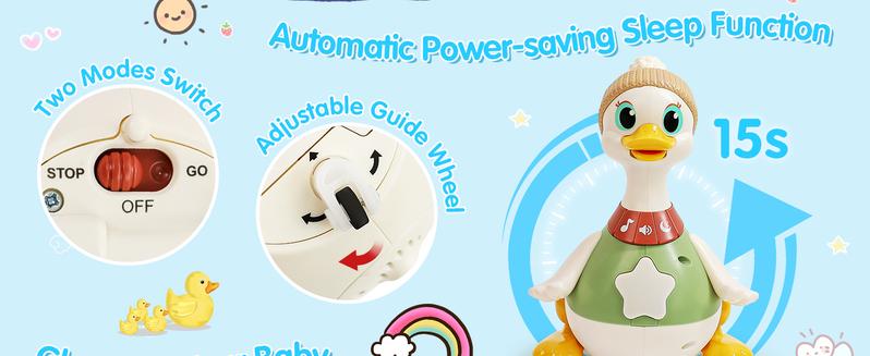 HOLA Musical Light Up 3 Pack Crawling Swinging Ducks Interactive Baby Toy with Exploration Motor Activities Developmental Tummy Time, Christmas Gifts, Sensory Stimulation Infant Toddler Toy Set for 1-3 Years Newborn Cute Gifts