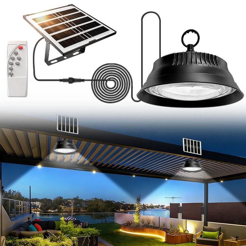 Solar Powered Yard Light with Remote Control Timer, Adjustable Brightness Levels, Ideal for Yards Fences Gardens Outdoor Security Lighting, Solar Garden Lights