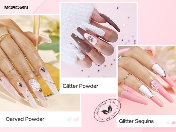 【Fall Deals】Morovan Whimsy Acrylic Nail Kit with Drill - Whimsy Series Acrylic Nail Kit with Everything for Beginners Glitter Acrylic Powder for Nail Extension DIY Complete Starter Set