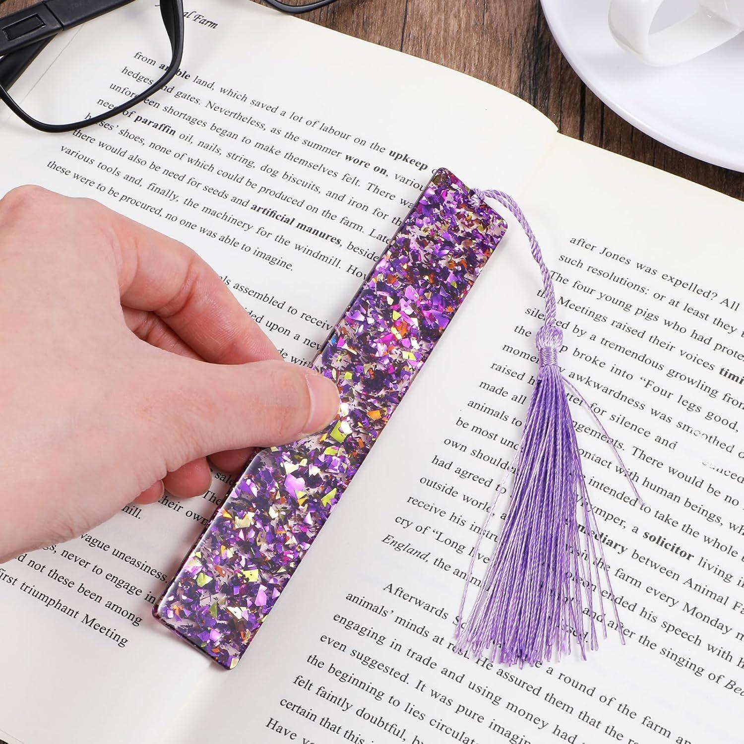 Sparkling Acrylic Tassel Bookmark, DIY Convenient Hanging Decoration, Adhesive Bookmarks, Easy-To-Use Decorative Items