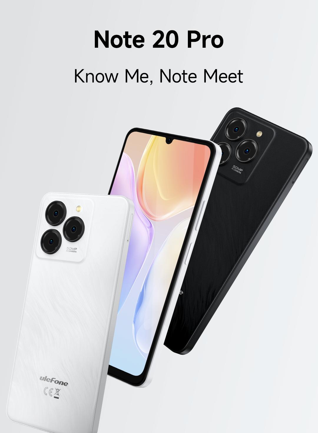 Ulefone Note 20 Pro Unlocked Cell Phones, 4G Smartphones,Android 14 , 6000mAh Mega Battery, 8GB + 128GB/256GB, 6.75" Large Waterdrop Display 90Hz + 50MP Main Camera+8MP Selfie Camera+2MP Macro Lens , Ultra-Slim Lightweight, Face Unlock& Fingerprint ID
