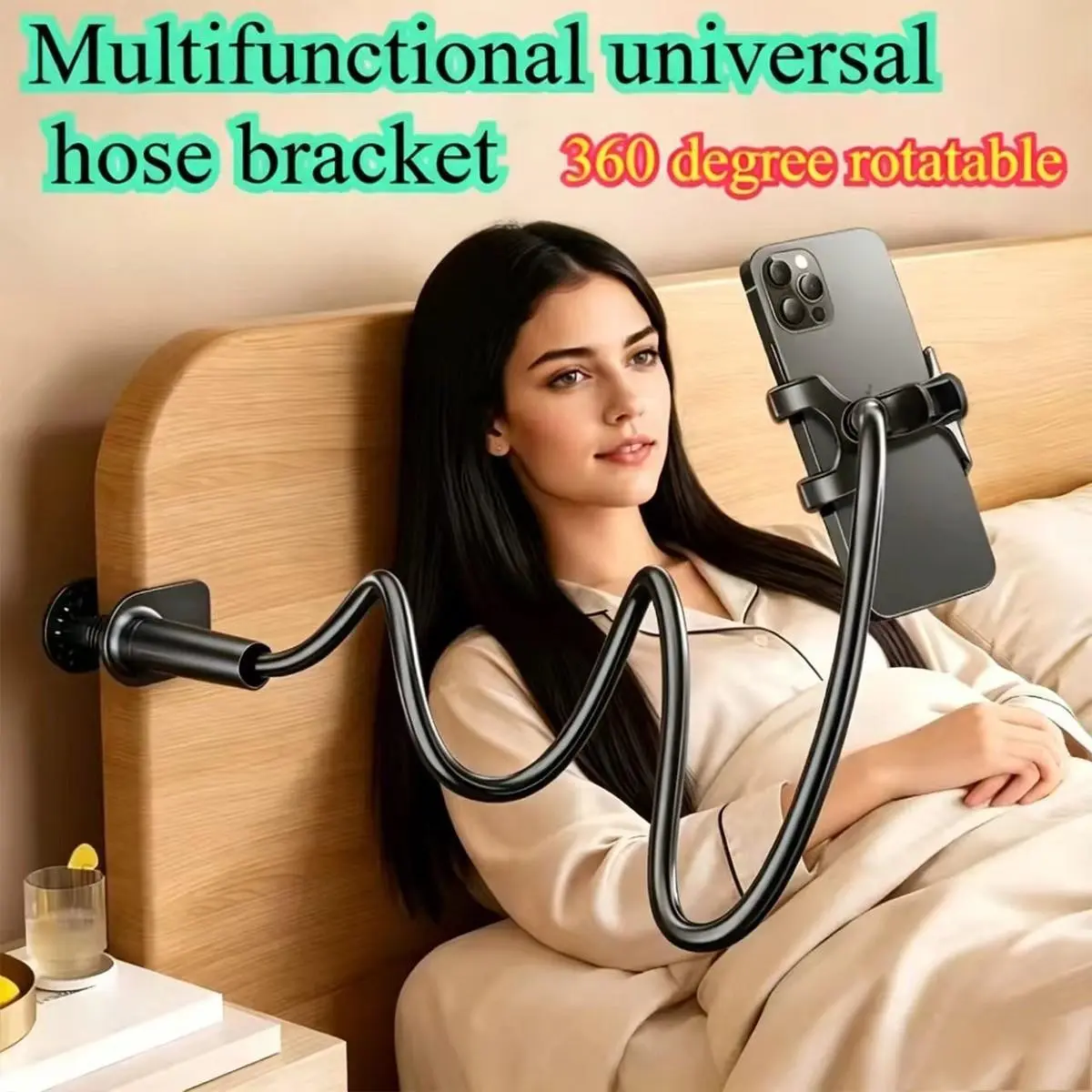 360-Degree Flexible Phone Stand, Adjustable Anti-Shake Tablet Holder, Clip-On Desk Bed Mount, 70cm Length, Adjustable Phone Stands for Desk Use, Perfect Gift for Tech Lovers