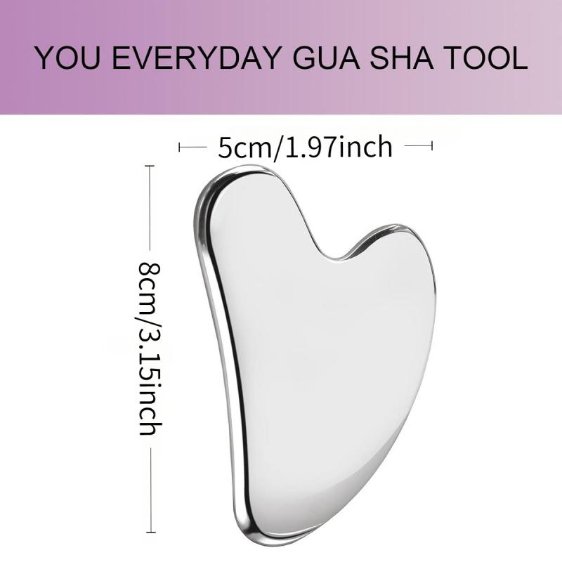Stainless steel silver facial scraping board, used for shaping the face, chin, and jawline, can also massage the eyes, neck, and whole body, tighten the skin, and is a preferred beauty care gift