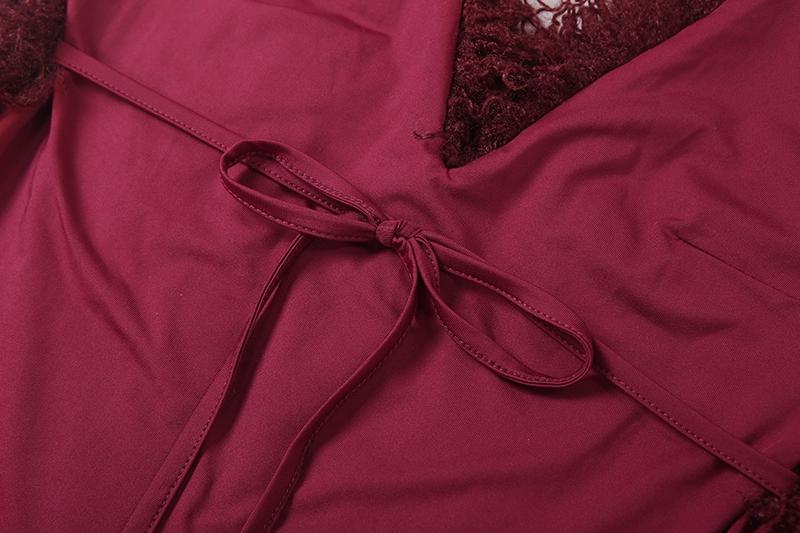 DOUCIU Nightclub Dance Bar Sexy Hot Street Fashion Personality Hip-Hop Cool Womenswear Women'S Thin Solid Color Plush Halter Neck Vest Tight Long Two-Piece Set