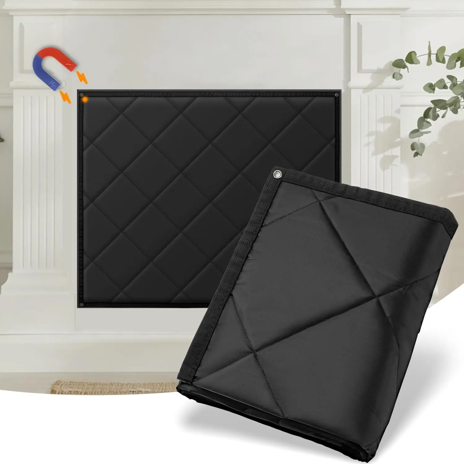 Magnetic Fireplace Cover, 39" x 32" Fireplace Blanket for Living Room, Keep Indoor Drafts Out Stops Heat Loss