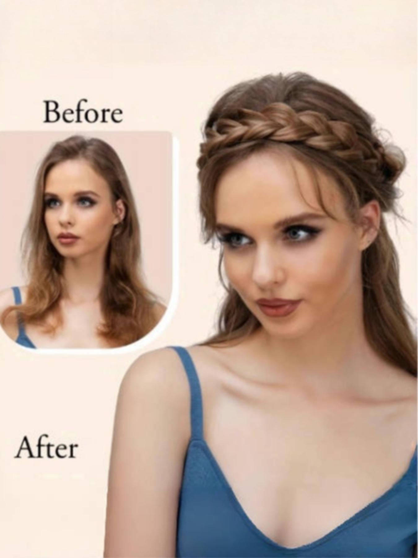 1 piece women's elegant Fried Dough Twists braid wig headband, lifelike hair braid design with anti-skid grip, fashionable hair accessories with combs for daily use