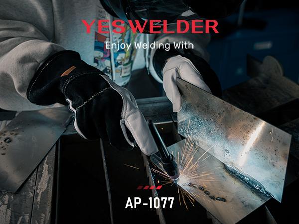 YESWELDER Professional Goatskin TIG Welding Gloves, Premium Durable Leather TIG Gloves, Enhanced Work Safety & Comfort