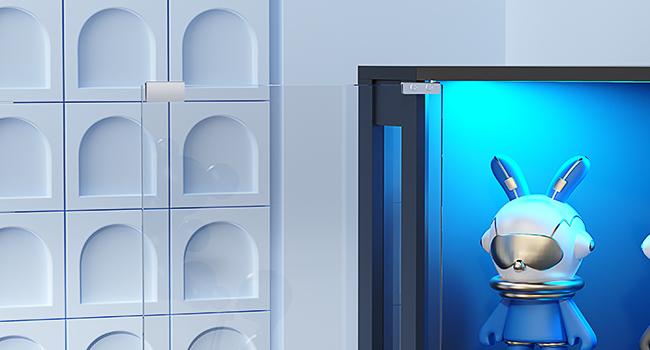 MIIFUNY 65" Corner Glass Display Cabinet with LED Lights, 4-Tier Showcase Display Case with Glass Doors & Human Body Sensor for Collectibles, Black