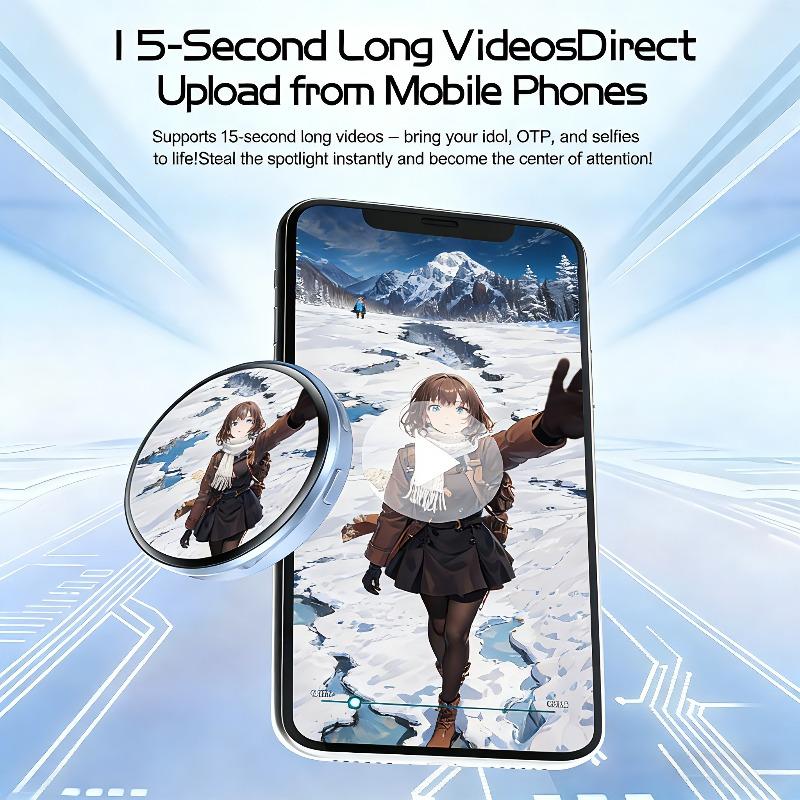 Cyber Electronic Bar Smart Network Badge 1.7-inch HD Screen Anime Electronic Badge | Dynamic Display GIF/Video Badge