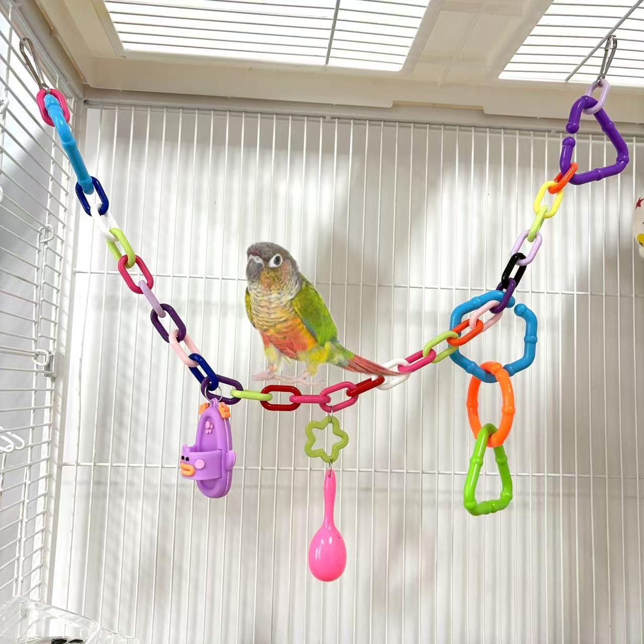 Parrot Toy for Climbing Biting Claws Training, Suitable for Medium-Sized Parrots, Bird Cage Hanging Decor, Interactive Fun