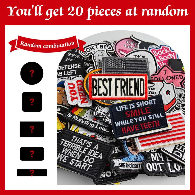 30pcs Tactical Morale Patch Set - Embroidered Hook & Loop Patches   Different Non-Repeated Tactical Badge for Hats, Bags, Backpacks, Vests & Gear Appliques Veteran Embroidered Helldivers Patch funny patch