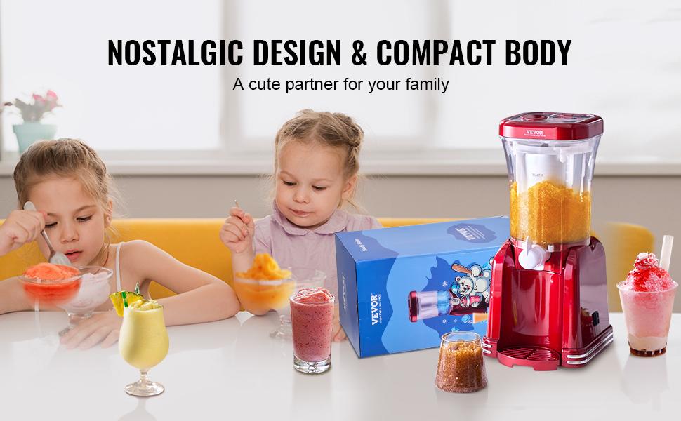 VEVOR Slushy Machine for Home, 32oz Tank Home-use Margarita Machine, Smoothie Frozen Drink Maker with Food-grade Materials, Slushie Machine for Home DIY, Kids' Parties, Red