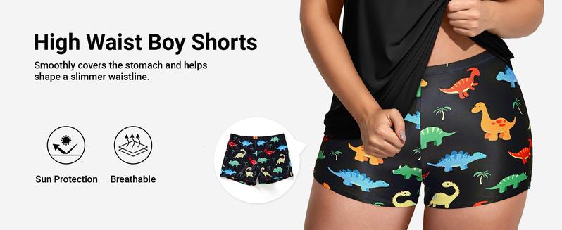 Holipick Women Plus Size Two Piece Tankini Set Swimsuits Tummy Control Bathing Suits Push Up Tankini Top with Boy Shorts