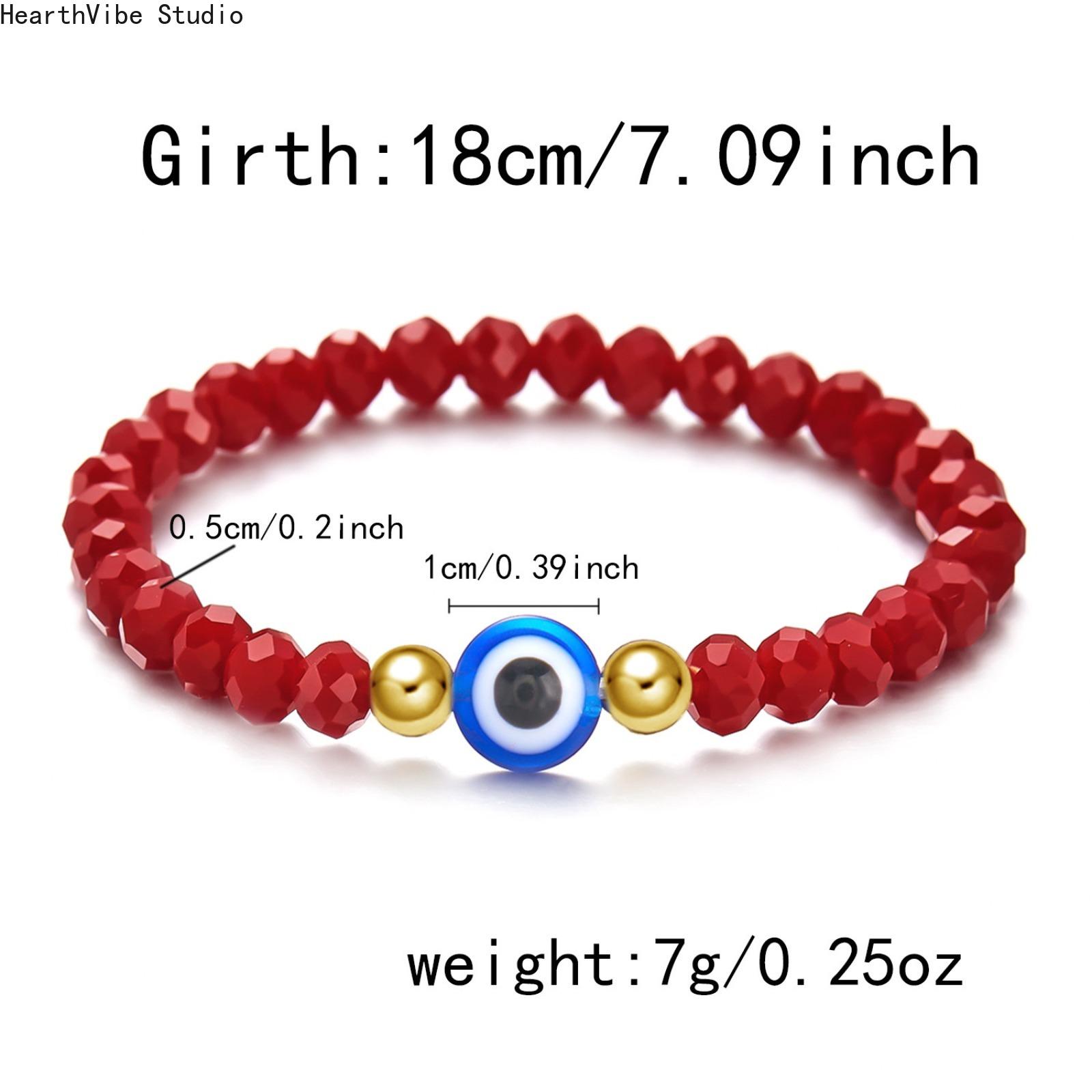 8mm Evil Eye Hematite Beaded Bracelet for Men Women | Unisex StretchEnergy Protection Bracelet, Hypoallergenic Anxiety Relief Grounding Stone Jewelry
