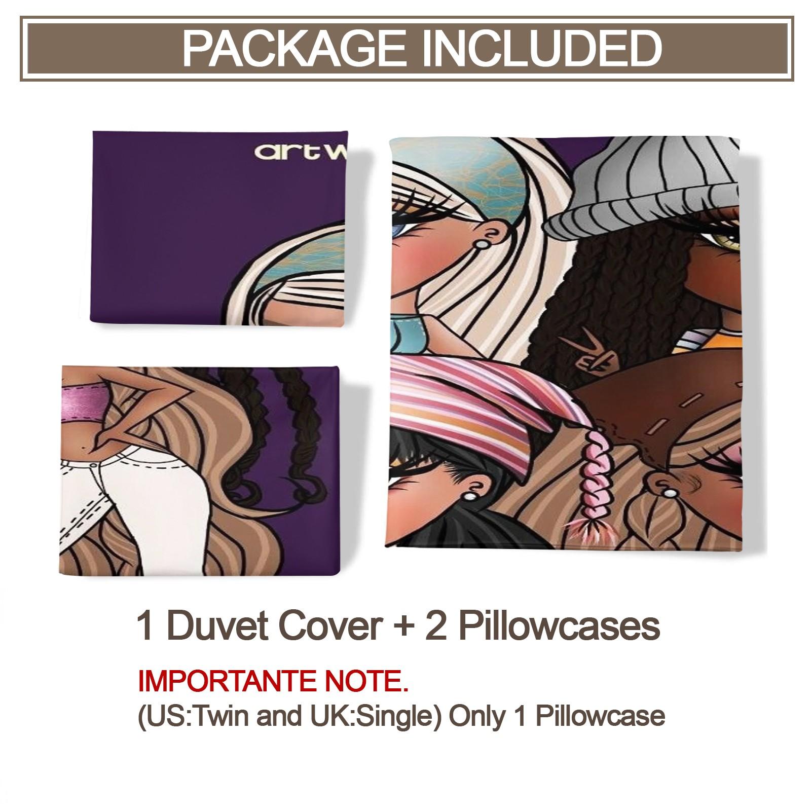 Bratz Pattern Printed Soft Durable Bedding Set, Includes 1 Fitted Sheet and 1 or 2 Pillowcases, Excluding The Core And Pillow Core, Modern Style Bedroom Decor Gift