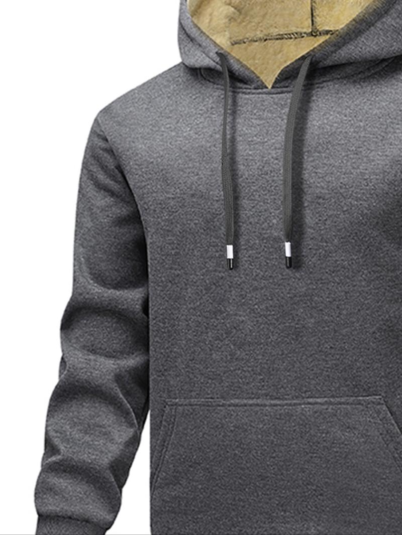 Men's Fall Winter Two-Piece Set, Hooded Plush Jacket & Casual Pants, Plus Size, Multiple Colors, Ideal for Outdoor Activities Men's Fall Winter Two-Piece Set, Hooded Plush Jacket & Casual Pants, Plus Size, Multiple Colors, Ideal for Outdoor Activities