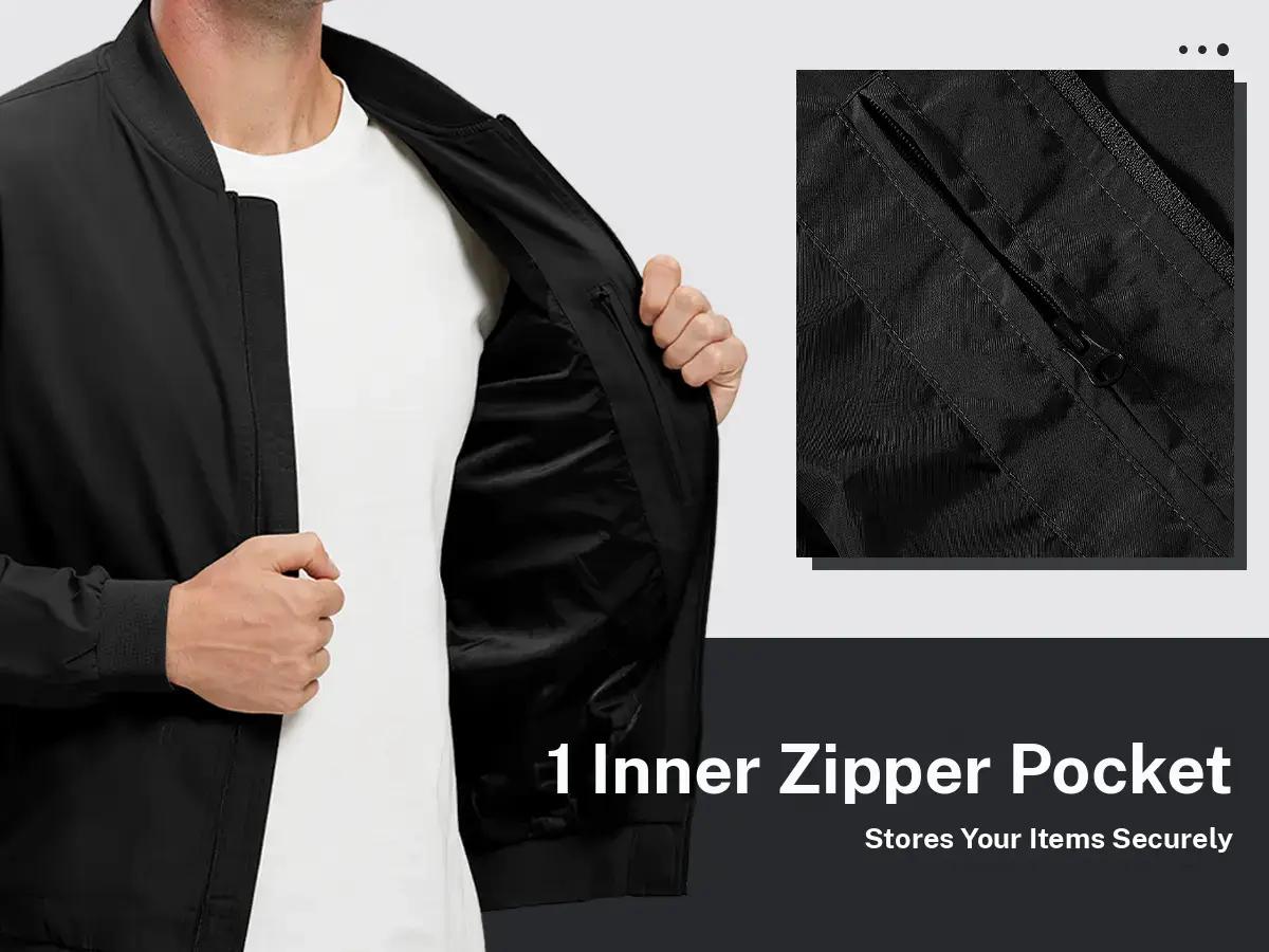 GOPUNE Menswear【Plus Size,S-XXXXL】Flight Jacket Lightweight Bomber Jacket  Track Coat Casual Windbreaker Fall Zip Up Coat with 5 Pockets For Outdoor Work  Spring  and Fall Outfits