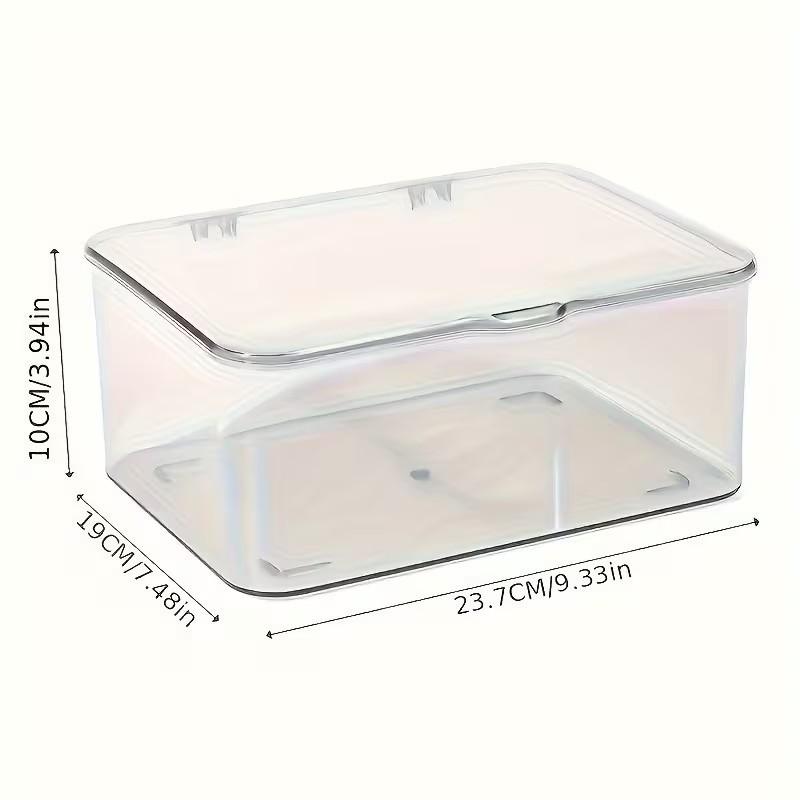 New Transparent Large Capacity Storage Box with Lid, Dust-Proof Stackable Desktop Organizer, Acrylic Multi-Purpose Container