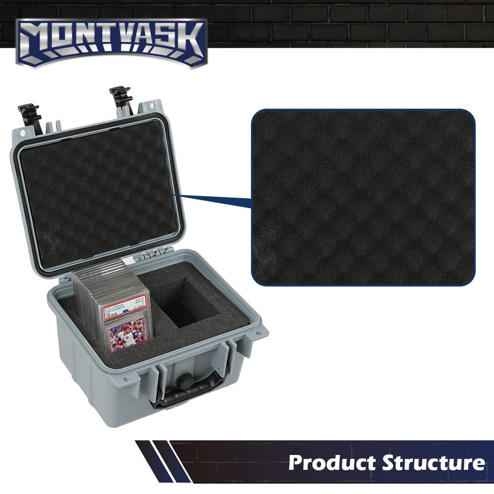 CROSSDESIGN Graded Card Storage Box Deep Travel Size Waterproof Case Slab Protector Graded Card Storage Box Compatible with BGS PSA SGC FGS Graded Sports Trading Cards Gray car organizer