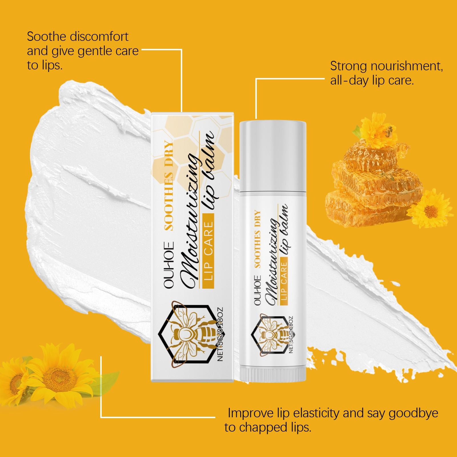 Ouhoe Moisturizing Lip Balm, Hydrating Care for Soft and Smooth Lips, Non-Dry Glossy Lip Balm, Long-Lasting Comfort