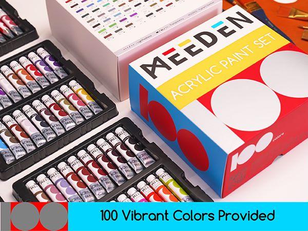 MEEDEN Heavy Body Acrylic Paint Sets, 100 Colors Acrylic Paint Tubes, Non-toxic 0.41 fl Oz /12ml Acrylic Paints for Adults, Beginners Art Painting Art Materials