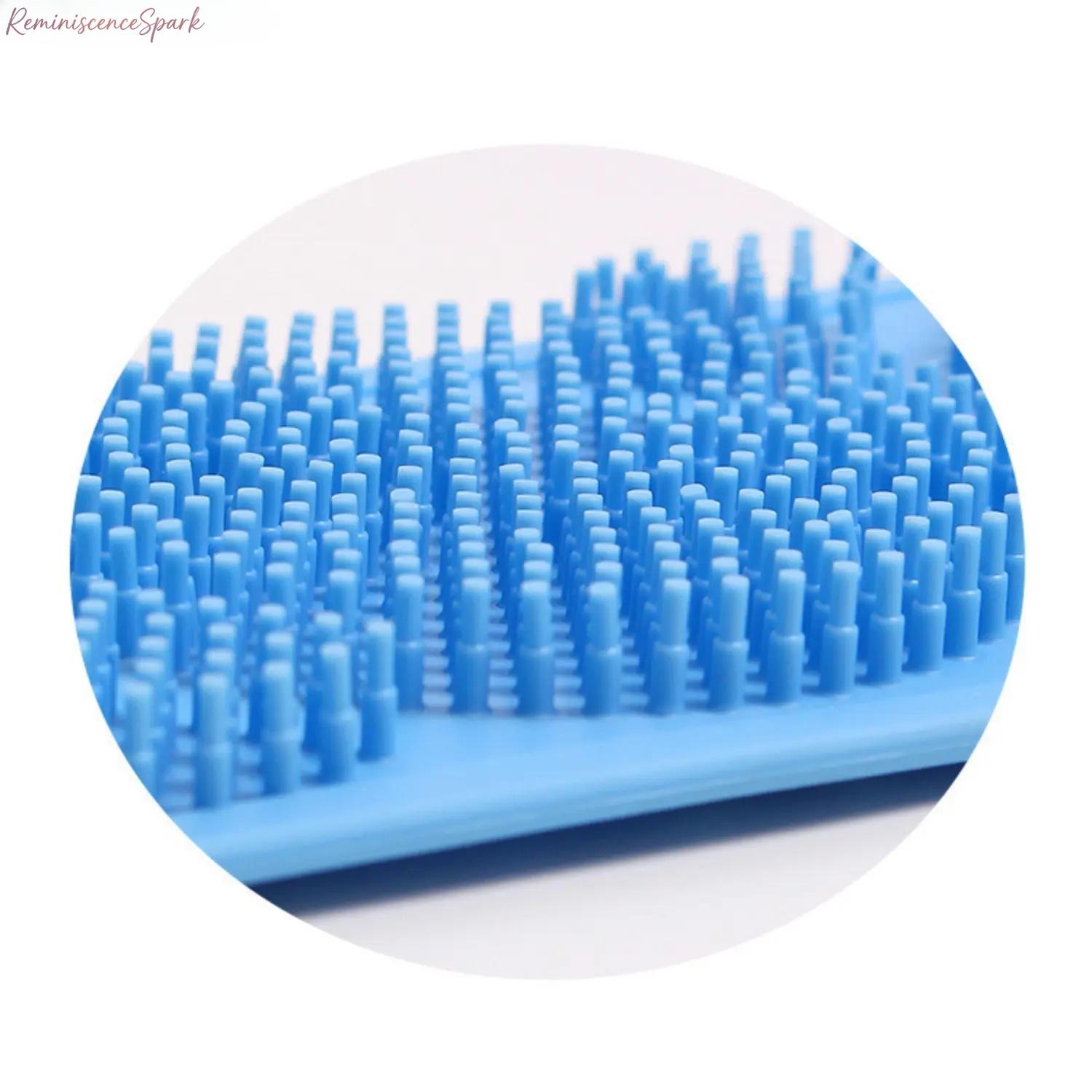 4-Pack Flexible Silicone Back Scrubber with Long Strap, Double-Sides Exfoliates & Massages, Sensitive-Safe Rinse-Dry Shower Body Brush for All Skin Types (Camping & Hiking Bath Accessory)