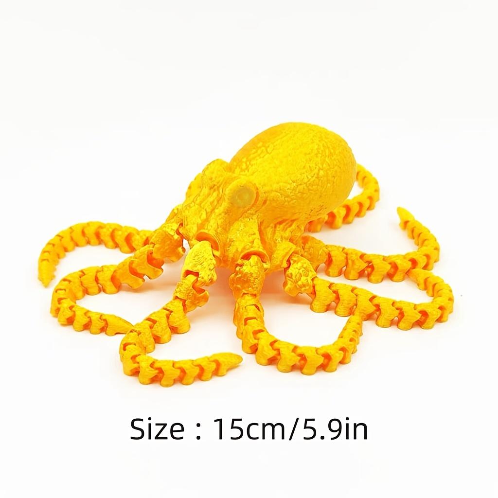 1pc 3D Printed Poseable Octopus/squid Model, Articulating Figurines, Moving Joints, Heavy-Duty Plastic, Multi-Color, Educational Toy, Home Decor, Articulating Miniatures