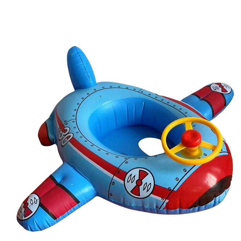 Airplane Shaped Inflatable Pool Floaters, Dynamic Flight Appearance, Interactive Steering Wheel Design, Thickened PVC, Fun Summer Water Play