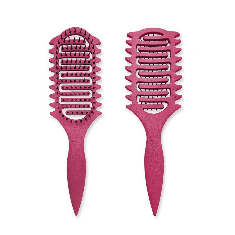 Vented Curl-Defining Brush, Curl Styling Brush, Curly Hair Detangler Brush for Curly, Wavy & Coily Hair, Airflow Comb for Fast Drying, Curl-Enhancing & Edge Lift, Detangling Brush for Wet & Dry Hair, Ideal for Travel, Home and Salon